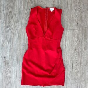 Superdown Red V-Neck Dress